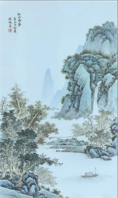 瓷板画《孤山春梦》-惠祥海